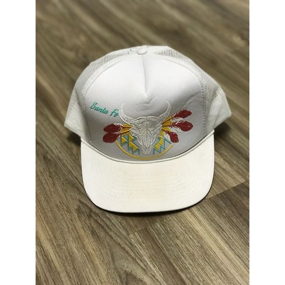 Vtg Santa Fe Bull Skull Trucker Hat - Picture 2 of 8